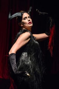 Juliana Francis Kelly as The Devil in "Feather Gatherers". Photo by Russ Rowland.