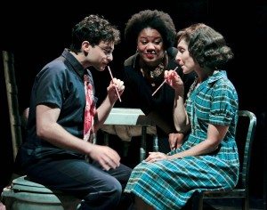 Ari Butler, Adrienne C. Moore, and Tracy Michailidis in "Ethel Sings". Photo Credit: Rahav Segev / Photopass