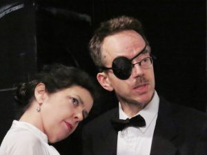 Tony Greenleaf as James Joyce, Roxann Kraemer as Nora Joyce. Photo by Jonathan Slaff.