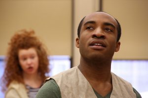 Austin Smith in rehearsal for Soho Rep.'s AN OCTOROON  Photo by Gerry Goodstein.