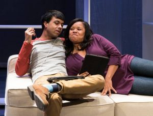 Debargo Sanyal and Simone Harrison in Love/Sick. Photo by Russ Rowland.