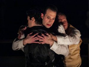 Michael Doonan, Jeffrey Binder and Darren Hill in MUSIC HALL, a TUTA Theatre Chicago production at 59E59 Theaters. Photo by Anthony La Penna.