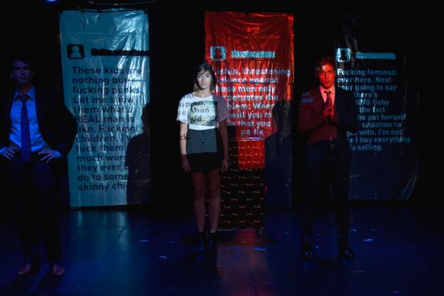 John C. Nagy III, Jen Jacob, and Michael DeBartolo in "The American Play." Photo credit: Melissa Balan.