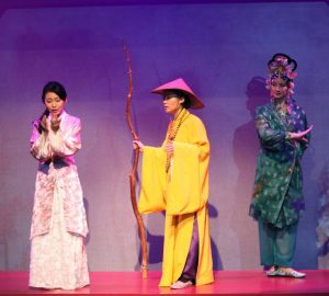 Kelsey Wang, EJ An and Mandarin Wu in A DREAM OF RED PAVILIONS. Photo by John Quincy Lee