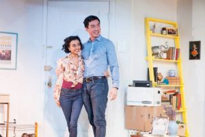 Nandita Shenoy and Johnny Wu in “Washer/Dryer” at the Beckett Theater at Theater Row. Photo: Isaiah Tanenbaum