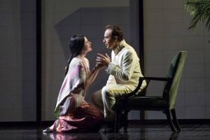 Ana María Martínez as Cio-Cio-San and Robert De Biasio as Pinkerton in Puccini's Madama Butterfly. Photo by Marty Sohl/Metropolitan Opera.