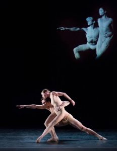 Pennsylvania Ballet Principal Dancer Lauren Fadeley and Corps de Ballet Member Lorin Mathis in Nacho Duato’s Without Words. Photo By: Alexander Iziliaev