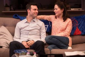 Jake Epstein and Jenna Gavigan in STRAIGHT. Photo credit: Matthew Murphy