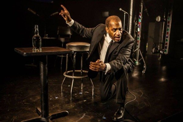 JoeMorton in a scene	from TURN ME LOOSE	by Gretchen Law,	directed	by John Gould	Rubi. Photo credit: Monique Carboni.