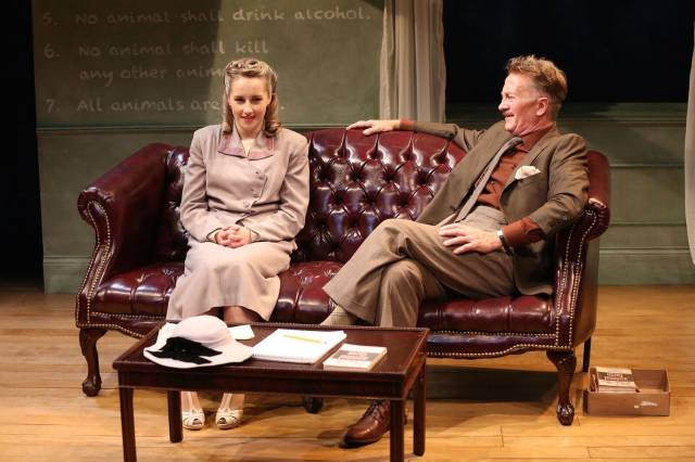 Jeanna De Waal and Jamie Horton in ORWELL IN AMERICA at 59E59 Theaters. Photo by Carol Rosegg