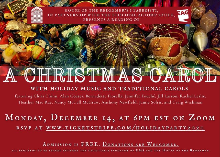 EAG And House Of The Redeemer Present A CHRISTMAS CAROL + Holiday Party ...